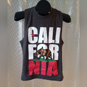 On Fire California Women's Graphic T-Shirt Sleeveless Size S